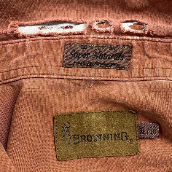 Vintage Browning Duck Hunting Shooting Button Up Shirt XL Grunge - Picture 5 of 10